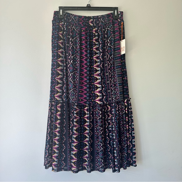 Women's Pleated Mesh Maxi A-Line Skirt-Knox Rose Blue Size XL, L New With Tags 3 - Picture 2 of 7